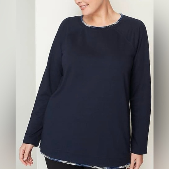 J. Jill Fit Ombré-Stitched Tunic Sweatshirt Medium with Pockets - Picture 1 of 11
